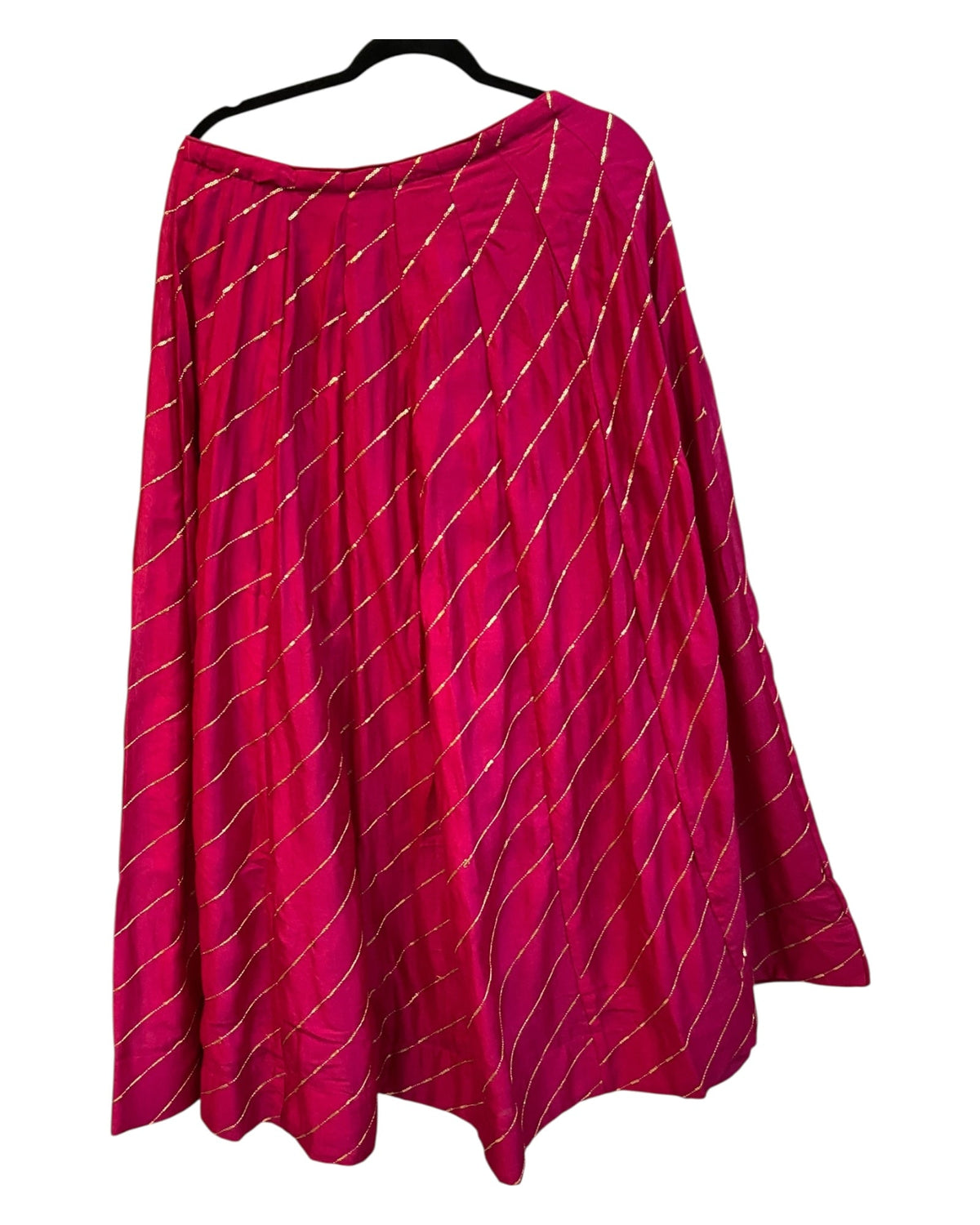Fuchsia / Magenta - Dupion Silk Lehenga Set - Garba / Dandia , Mehndi / Sangeet / Weddings - Size UK 12 (38" Bust) Adjustable to Size 14 - UK Stock - 24h Dispatch - AF2506 09TY25 - Prachy Creations