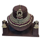 Fuchsia / Magenta - Large Size Antique Gold Finish Necklace Set with Earrings & Tika Head piece - GGA07 KT 0525 - Prachy Creations