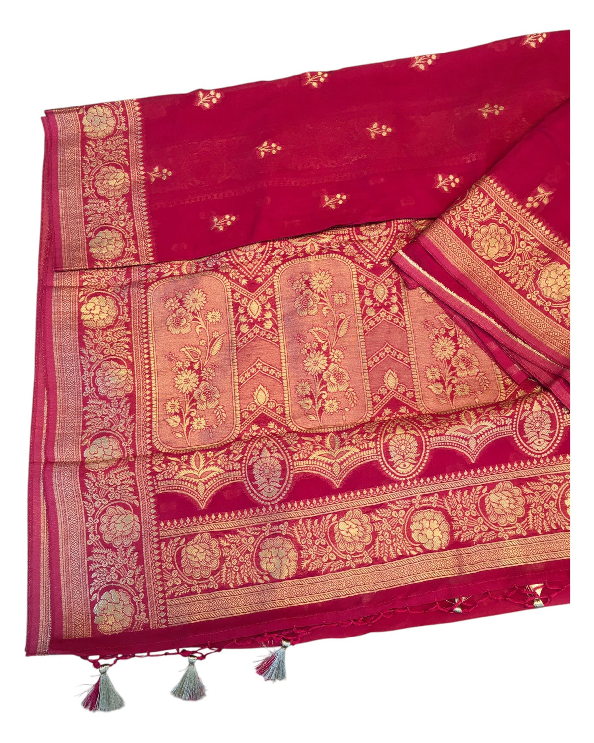 Fuchsia Pink - Traditional Handloom Banarasi Sari / Saree - with Blouse Piece - SN2402 11TY24 - Prachy Creations