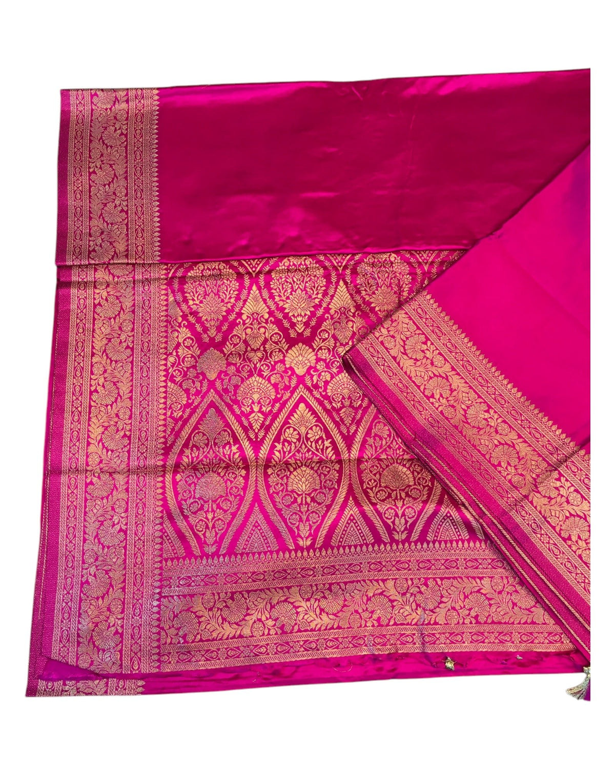 Fuchsia Pink - Traditional Handloom Banarasi Sari / Saree - with Blouse Piece - SN2403 11VC24 - Prachy Creations