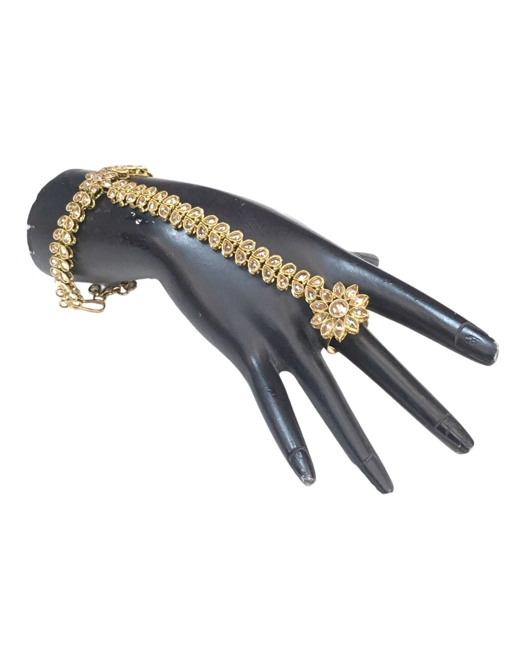 Gold - Antique Finish Panja / Indian Ladies Hand Accessory - Fashion Jewellery - Bollywood - Weddings - JIG495 J 0523 - Prachy Creations