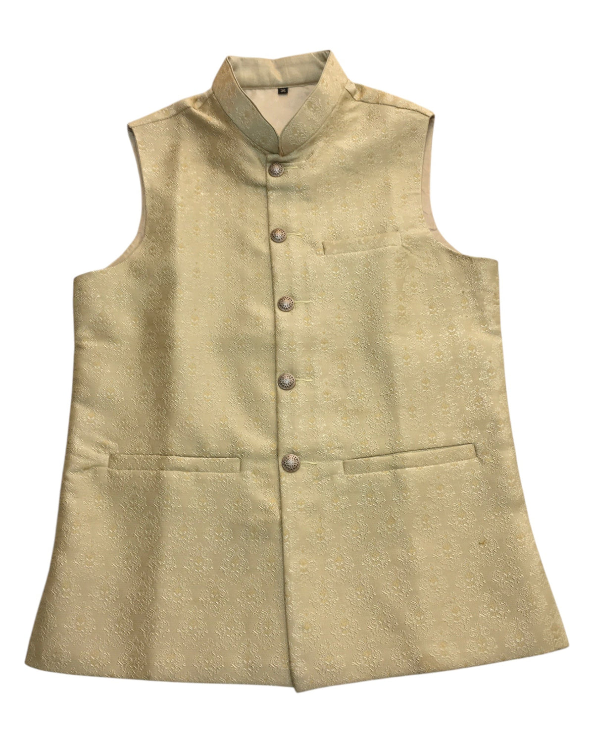 Gold - Banarasi Handloom Brocade Mens Waistcoat - UK Stock- Dispatch in 24 hrs - KCS241105 KK - Prachy Creations