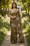 Gold - Floral Printed Blouse Piece - UK stock - 24hr Dispatch - RS2504 VP - Prachy Creations