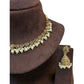 Gold - Medium Size Antique Gold Finish Necklace Set with Earrings - RAK375 Pp - Prachy Creations