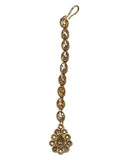 Gold / Neutral - Antique Gold Finish Small Size Tika Head Piece - Indian Ladies Fashion Jewellery - AE2430 11Vp24 - Prachy Creations