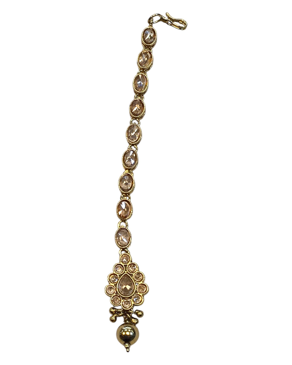 Gold / Neutral - Antique Gold Finish Small Size Tika Head Piece - Indian Ladies Fashion Jewellery - AE2431 11Vp24 - Prachy Creations