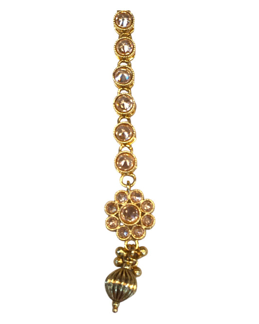 Gold / Neutral - Gold Finish Small Size Tika Head Piece - Indian Ladies Fashion Jewellery - AE2436 11Vp24 - Prachy Creations