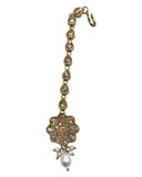 Gold / Neutral - Gold Finish Small Size Tika Head Piece - Indian Ladies Fashion Jewellery - AE2438 11Vp24 - Prachy Creations