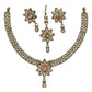 Gold / Neutral - Medium Size Antique Gold Finish Necklace Set with Earrings & Head Piece /Tika- SLV80 11H24 - Prachy Creations