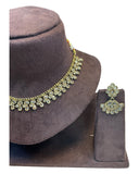 Gold / Neutral / Pearl - Small Size Antique Gold Finish Necklace Set - AE2502 A 0525 - Prachy Creations