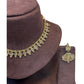 Gold / Neutral / Pearl - Small Size Antique Gold Finish Necklace Set - AE2503 R 0525 - Prachy Creations