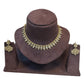 Gold / Neutral / Pearl - Small Size Antique Gold Finish Necklace Set - AE2503 R 0525 - Prachy Creations