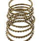 Gold / Pearl - Set of 8 Stone Bangles - Antique Gold Finish - JAN5310 Kp 0923 - Prachy Creations