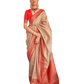 Gold / Red - Silky Handloom Banarasi Saree with Blouse Piece - 12TY25 REW1046 - Prachy Creations