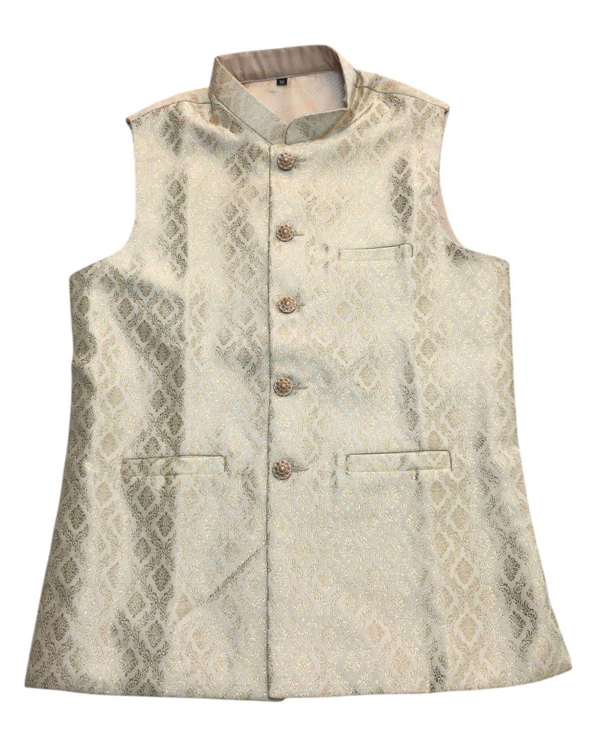 Gold - Rich Banarasi Brocade Handloom Brocade Mens Waistcoat - UK Stock- Dispatch in 24 hrs - KCS241108 KP - Prachy Creations