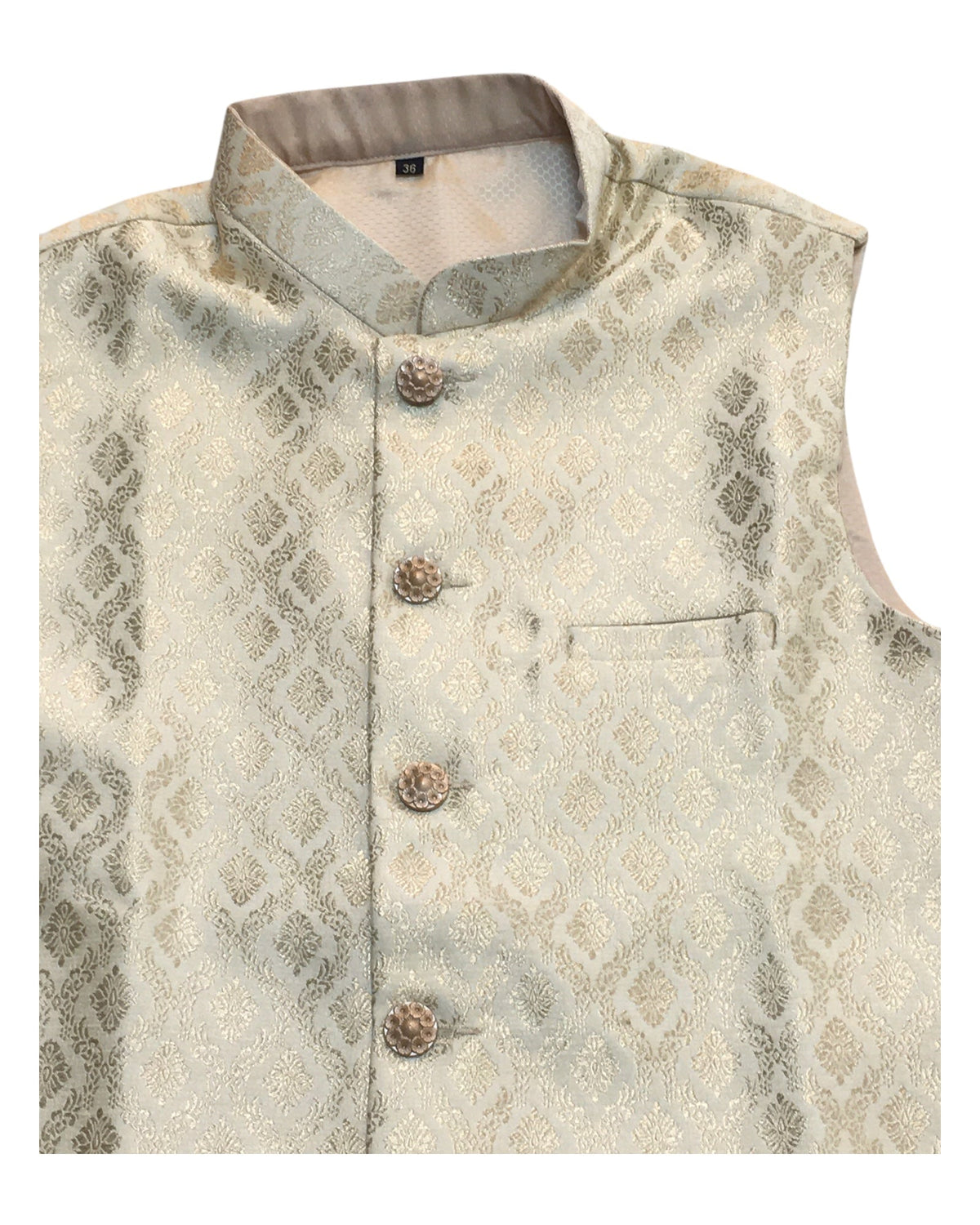 Gold - Rich Banarasi Brocade Handloom Brocade Mens Waistcoat - UK Stock- Dispatch in 24 hrs - KCS241108 KP - Prachy Creations