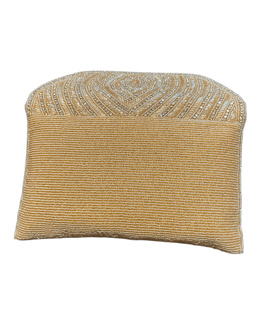Gold - Rich Hand Embroidered Clutch Bag / Handbag -Bollywood / Weddings - JS37 06KP26 - Prachy Creations