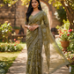 Gold - Rich Saree with Allover Embroidery and Blouse Piece - UK stock - 24hr Dispatch - RS2522 JT - Prachy Creations