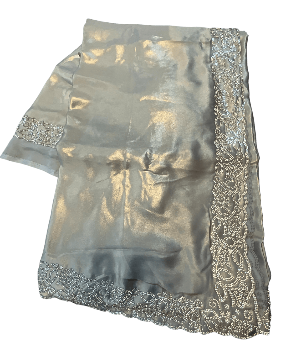 Gold - Saree with Thread / Stone Embroidery and Blouse Piece - UK stock - 24hr Dispatch - SP2621 VC - Prachy Creations