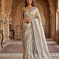 Gold - Saree with Thread / Stone Embroidery and Blouse Piece - UK stock - 24hr Dispatch - SP2621 VC - Prachy Creations