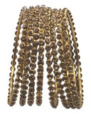 Gold - Set of 8 Stone Bangles - Antique Gold Finish - JAN1208 Kp 0923 - Prachy Creations