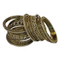 Gold Stone and Pearl - Antique Gold Finish Bangles Set (Set of 18) - UK stock - SM, M, L, XL JAN2611 05P25 - Prachy Creations