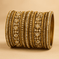 Gold Stone and Pearl - Antique Gold Finish Bangles Set (Set of 18) - UK stock - SM, M, L, XL JAN2611 05P25 - Prachy Creations