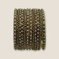 Gold Stone and Pearl - Antique Gold Finish Bangles Set (Set of 6) - UK stock - SM, M, L, XL JAN1853 09Vp25 - Prachy Creations