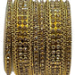 Gold Stone - Antique Gold Finish Bangles Set (Set of 6) - UK stock - SM, M, L, XL JAN2656 09Vp25 - Prachy Creations