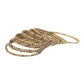 Gold Stones - Set of 12 Stone / Pearl Bangles - Antique Gold Finish (Pair) - JAN739 Vp 0923 - Prachy Creations