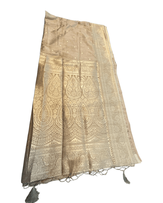 Gold - Traditional Handloom Saree with Blouse Piece - UK stock - 24hr Dispatch - SP2630 KP - Prachy Creations