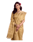 Gold - Traditional Silky Fancy Saree with Blouse Piece - UK Stock - 2/3 days Delivery 12KT25 RP475 - Prachy Creations