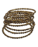 Gold / White - Set of 8 Stone Bangles - Antique Gold Finish - JAN1208 Kp 0923 - Prachy Creations