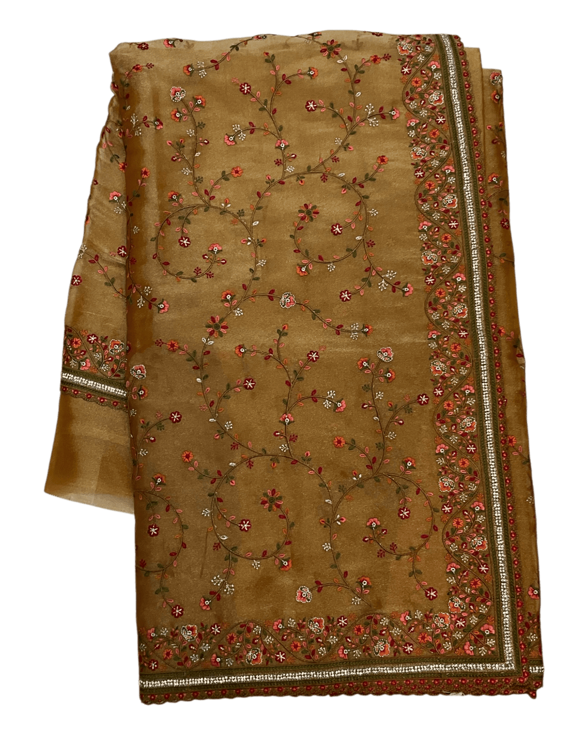 Golden / Mustard - Classic Saree with Thread Work and Blouse Piece - UK stock - 24hr Dispatch - RS2513 TA - Prachy Creations