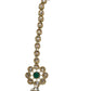 Green - Antique Gold Finish Medium Size Tika Head Piece - Indian Ladies Fashion Jewellery - AE2432 11Vp24 - Prachy Creations