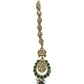 Green - Antique Gold Finish Medium Size Tika Head Piece - Indian Ladies Fashion Jewellery - AE2435 11Vp24 - Prachy Creations
