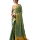 Green - Classic Plain Cotton Silky Fancy Saree with Blouse Piece - UK Stock - 2/3 days Delivery 12KV25 RP510 - Prachy Creations