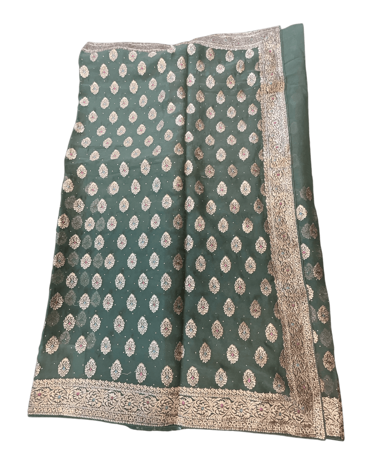 Green - Fancy Party Saree with Blouse Piece - UK stock - 24hr Dispatch - VFU4108 03VA26 - Prachy Creations