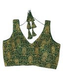 Green - Fully Embroidered Saree / Lehenga Blouse - With Cups - Margin to loosen - UK Stock - AF2505 KV 1224 - Prachy Creations