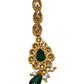 Green - Gold Finish Small Size Tika Head Piece - Indian Ladies Fashion Jewellery - AE2433 11Vp24 - Prachy Creations