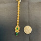 Green - Gold Finish Small Size Tika Head Piece - Indian Ladies Fashion Jewellery - AE2433 11Vp24 - Prachy Creations