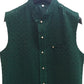 Green - Rich Lucknowi Sequins Mens Waistcoat - Bollywood - KCS4009 VY 0324 - Prachy Creations