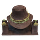 Green - Small Size Antique Gold Finish Necklace Set - AE2506 C 0525 - Prachy Creations