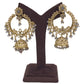 Grey - Antique Gold Finish Traditional Indian Earrings - NIR785 Ap 0523 - Prachy Creations