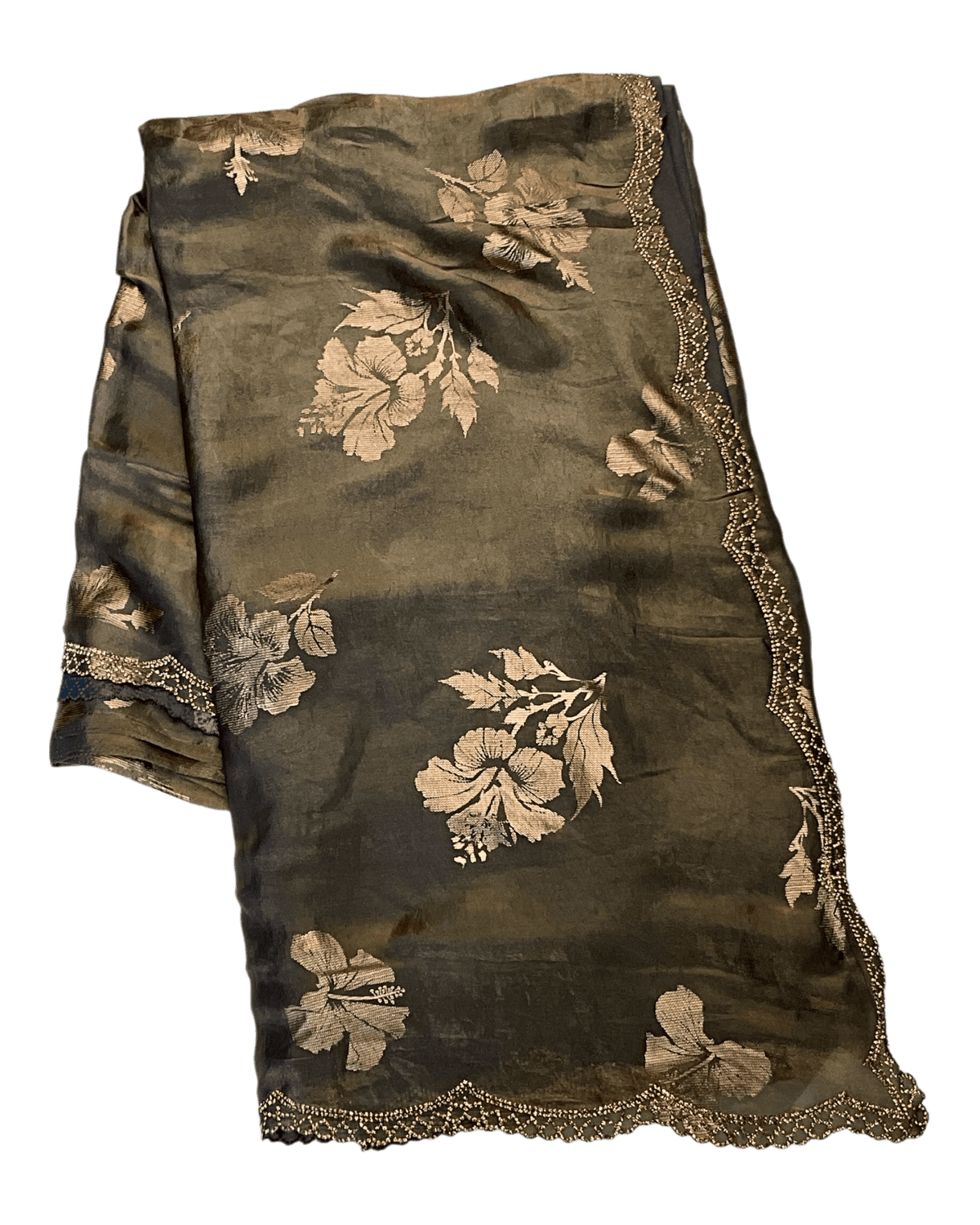 Grey - Floral Printed Blouse Piece - UK stock - 24hr Dispatch - RS2504 VP - Prachy Creations