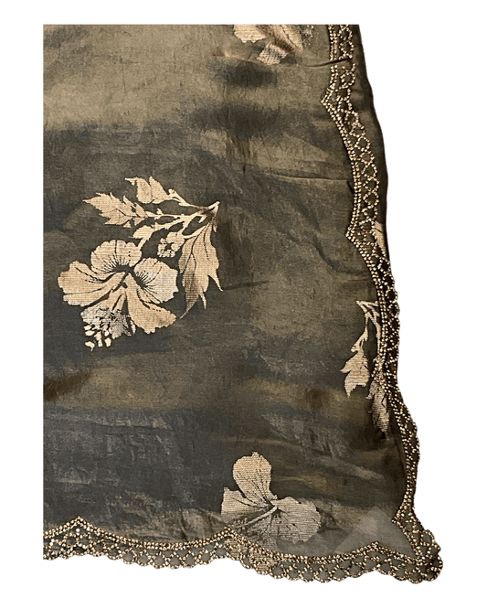 Grey - Floral Printed Blouse Piece - UK stock - 24hr Dispatch - RS2504 VP - Prachy Creations