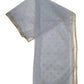 Grey - Ladies Net Dupatta with Gold Lace Border & Diamante - Mix N Match - VC2501 T0125 - Prachy Creations