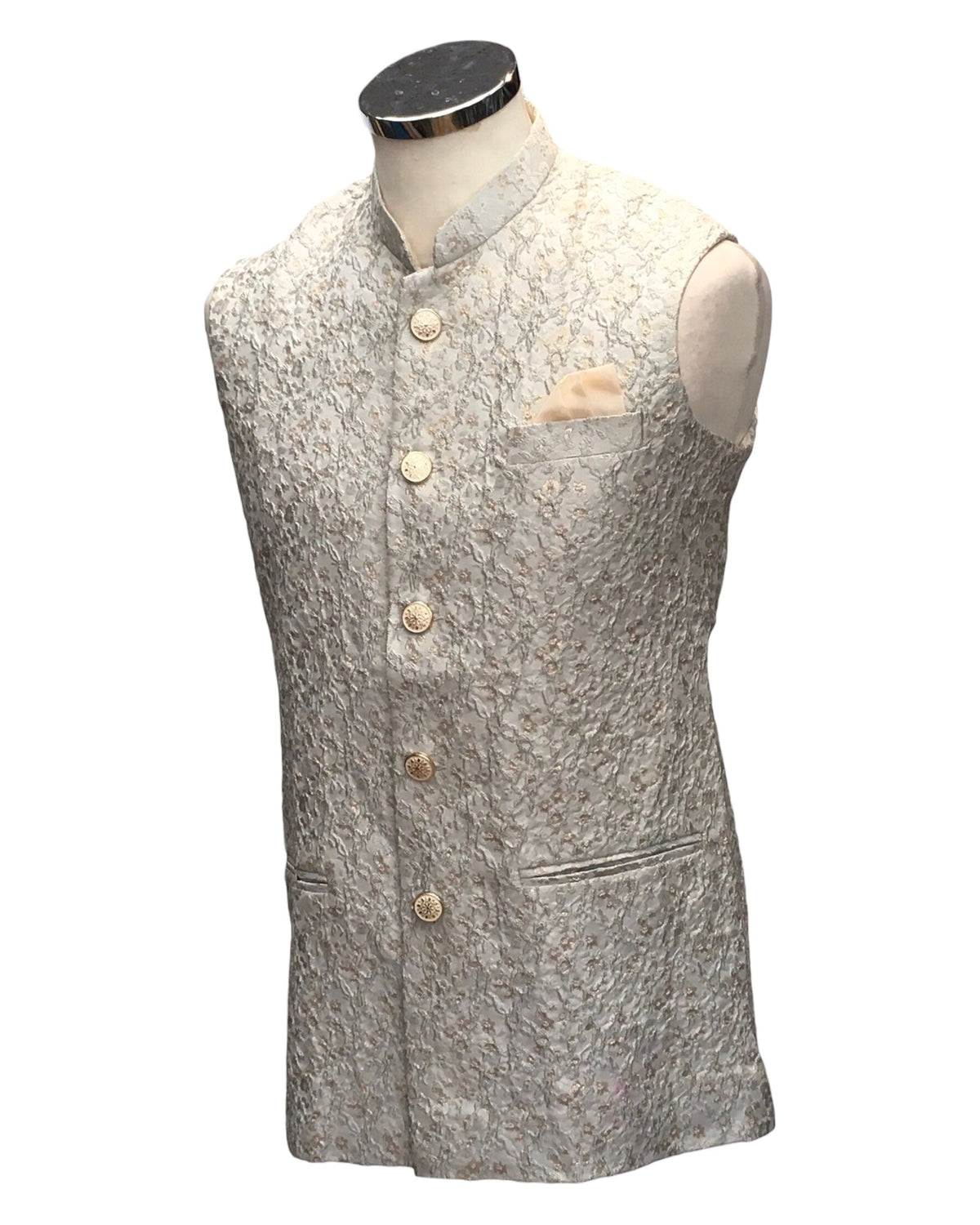 Grey - Rich Suiting Material Mens Indian Waistcoat - Amazing Fit - Great Quality - YD2425 KH 0824 - Prachy Creations