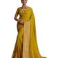 Haldi Yellow - Handloom - Banarasi Crepe Saree with Blouse Piece - JOHJAN47008 10VY25 - Prachy Creations