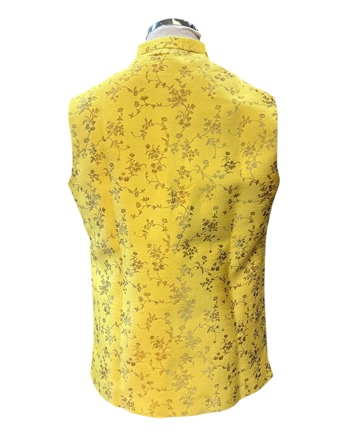 Haldi Yellow - Rich Brocade - Mens Traditional Waistcoat - UK Stock - VNS-JKT01 10KK25 - Prachy Creations